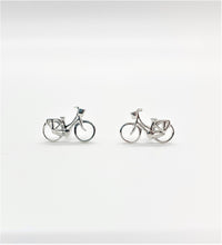 Silver Bicycle Stud Earrings