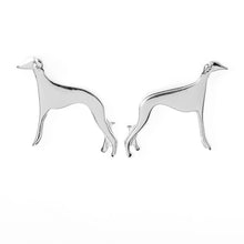Silver Greyhound Stud Earrings