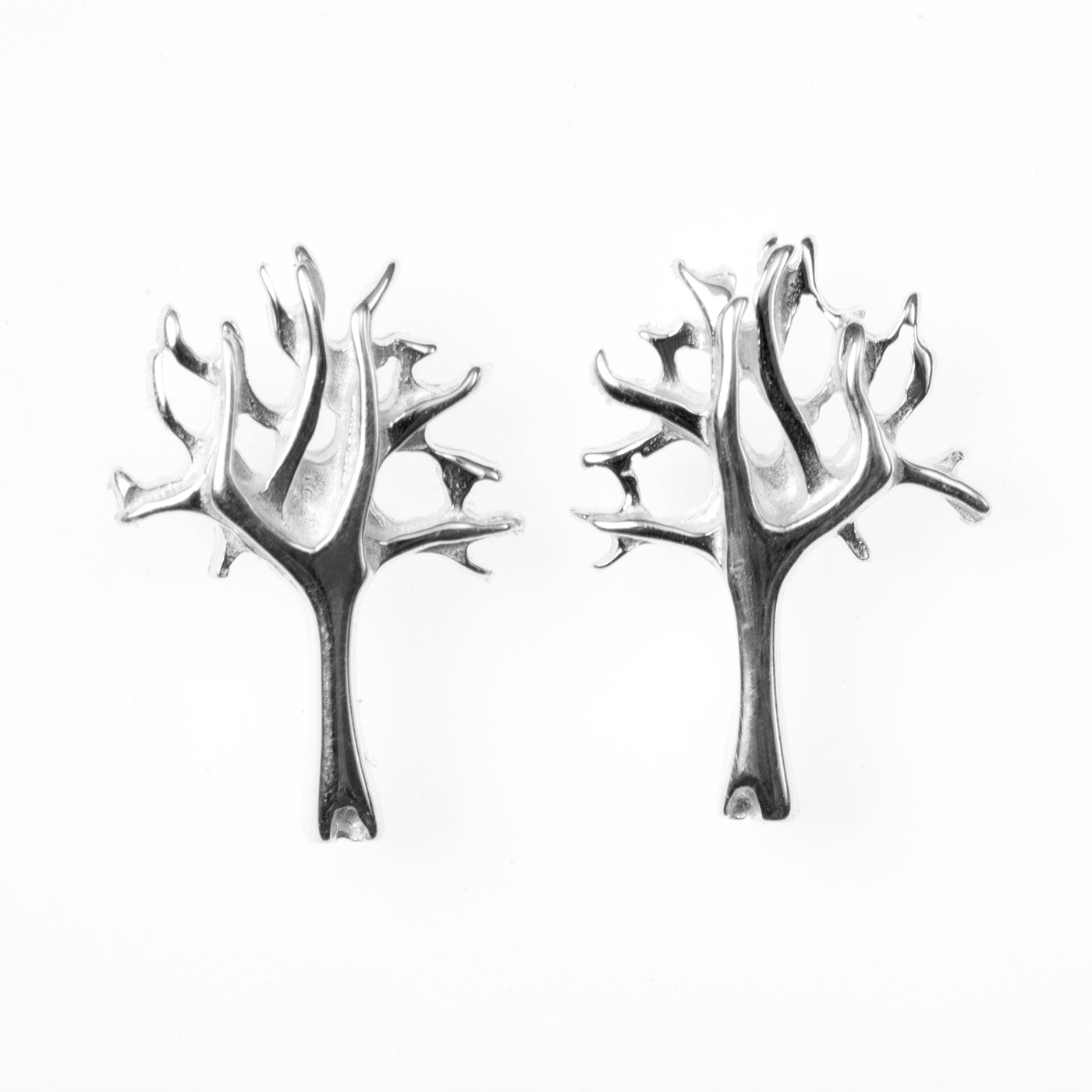 Silver Tree Stud Earrings